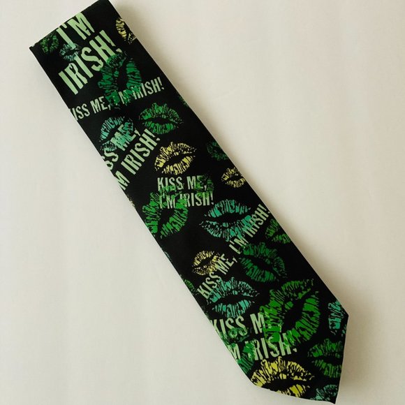 VINTAGE Novelty Ralph Marlin Tie "Kiss Me I'm Irish" EUC - Picture 3 of 3
